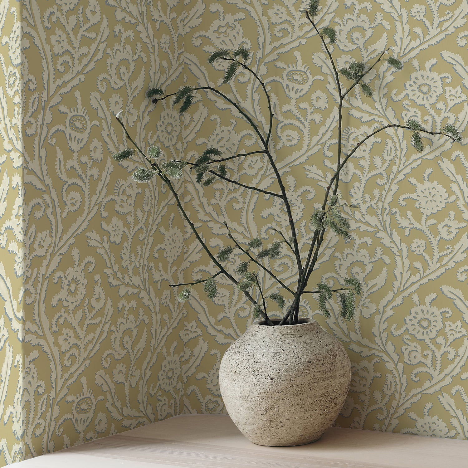 Letti Wallpaper in light yellow color - pattern number JMW1044.71.0 - by Kravet in the Josephine Munsey Alma collection