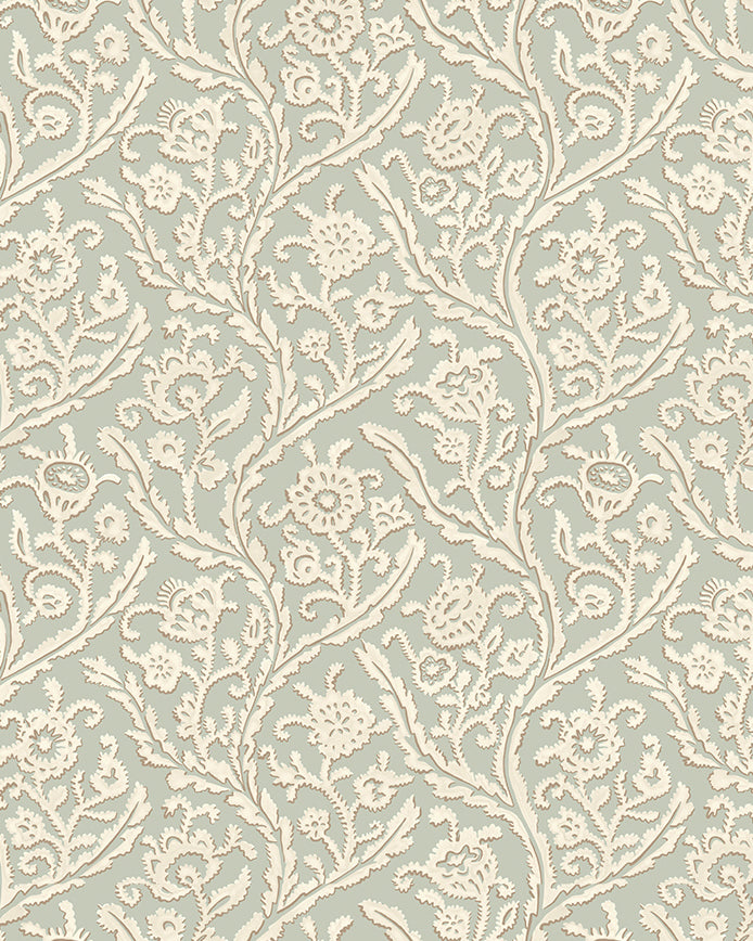 Letti Wallpaper in soft blue color - pattern number JMW1044.81.0 - by Kravet in the Josephine Munsey Alma collection