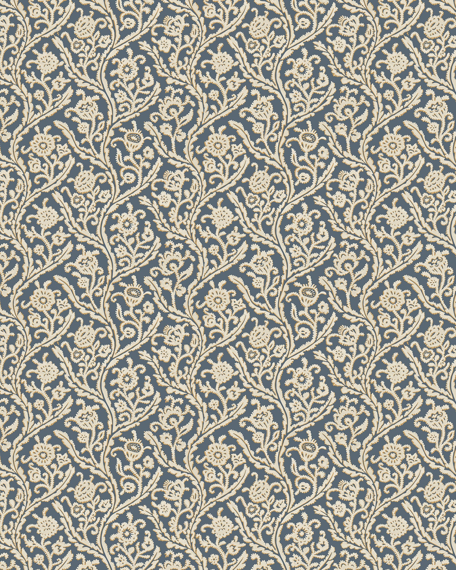 Letti Wallpaper in navy and mustard color - pattern number JMW1044.91.0 - by Kravet in the Josephine Munsey Alma collection