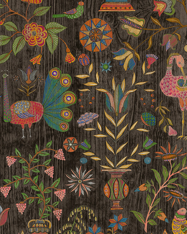 Fable Garden Wallpaper in multi color - pattern number JMW1045.01.0 - by Kravet in the Josephine Munsey Alma collection