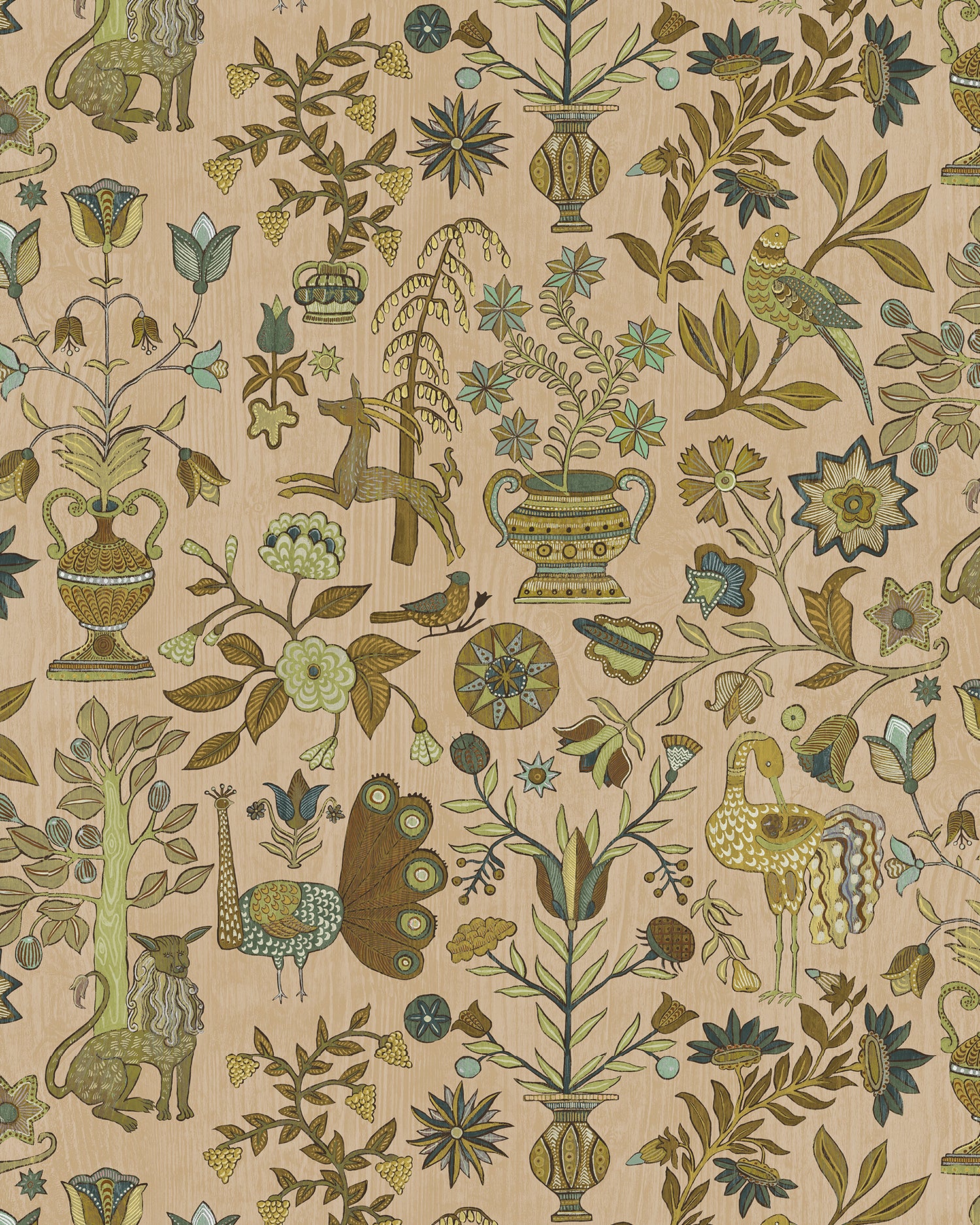 Fable Garden Wallpaper in plaster pink color - pattern number JMW1045.21.0 - by Kravet in the Josephine Munsey Alma collection