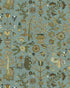 Fable Garden Wallpaper in mid blue and olive color - pattern number JMW1045.31.0 - by Kravet in the Josephine Munsey Alma collection