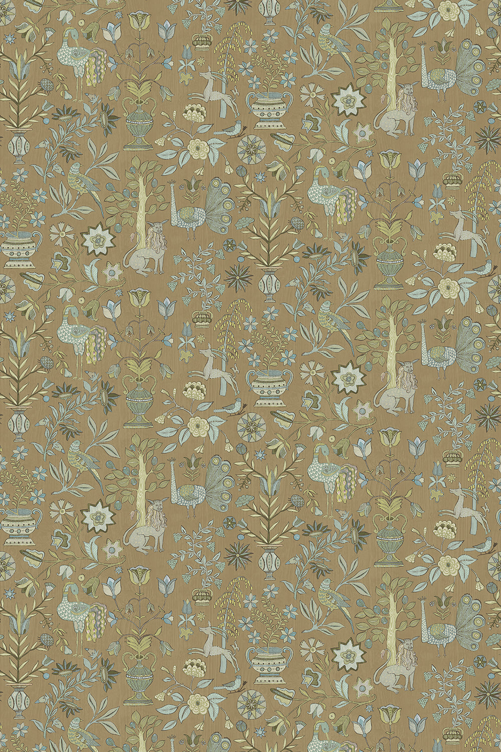 Fable Garden Wallpaper in stone color - pattern number JMW1045.51.0 - by Kravet in the Josephine Munsey Alma collection