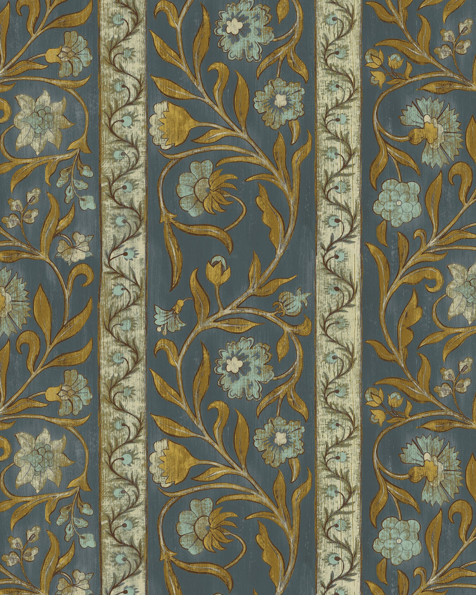Potter Stripe Wallpaper in blue and olive color - pattern number JMW1046.01.0 - by Kravet in the Josephine Munsey Alma collection