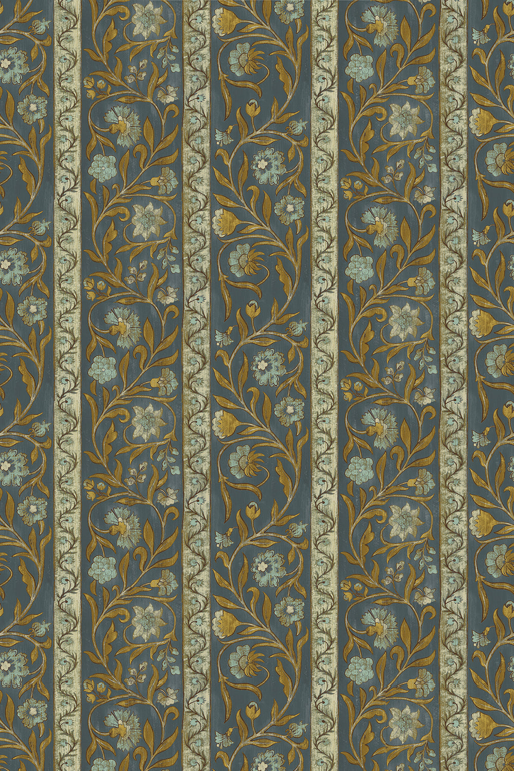 Potter Stripe Wallpaper in blue and olive color - pattern number JMW1046.01.0 - by Kravet in the Josephine Munsey Alma collection