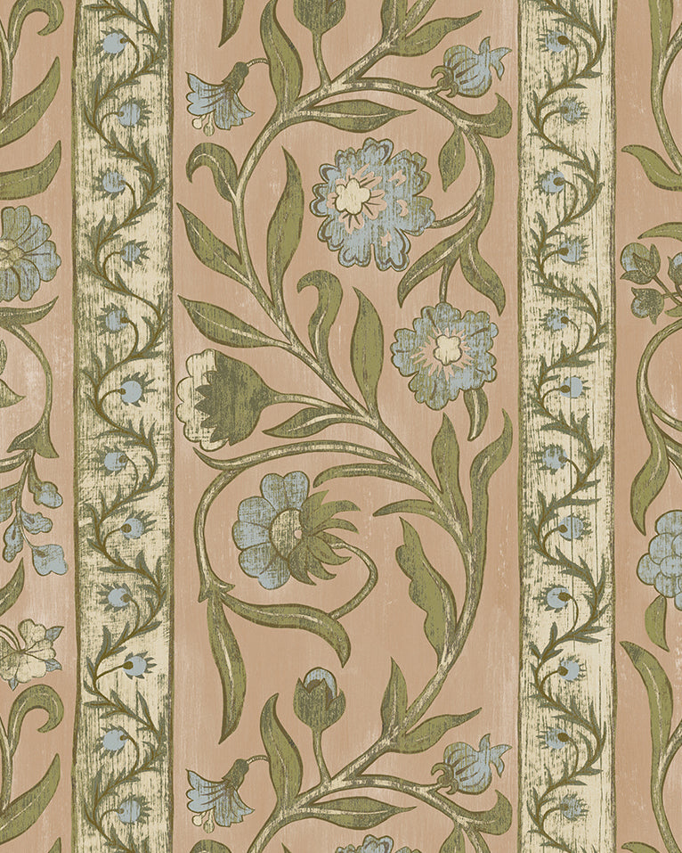 Potter Stripe Wallpaper in plaster pink color - pattern number JMW1046.21.0 - by Kravet in the Josephine Munsey Alma collection