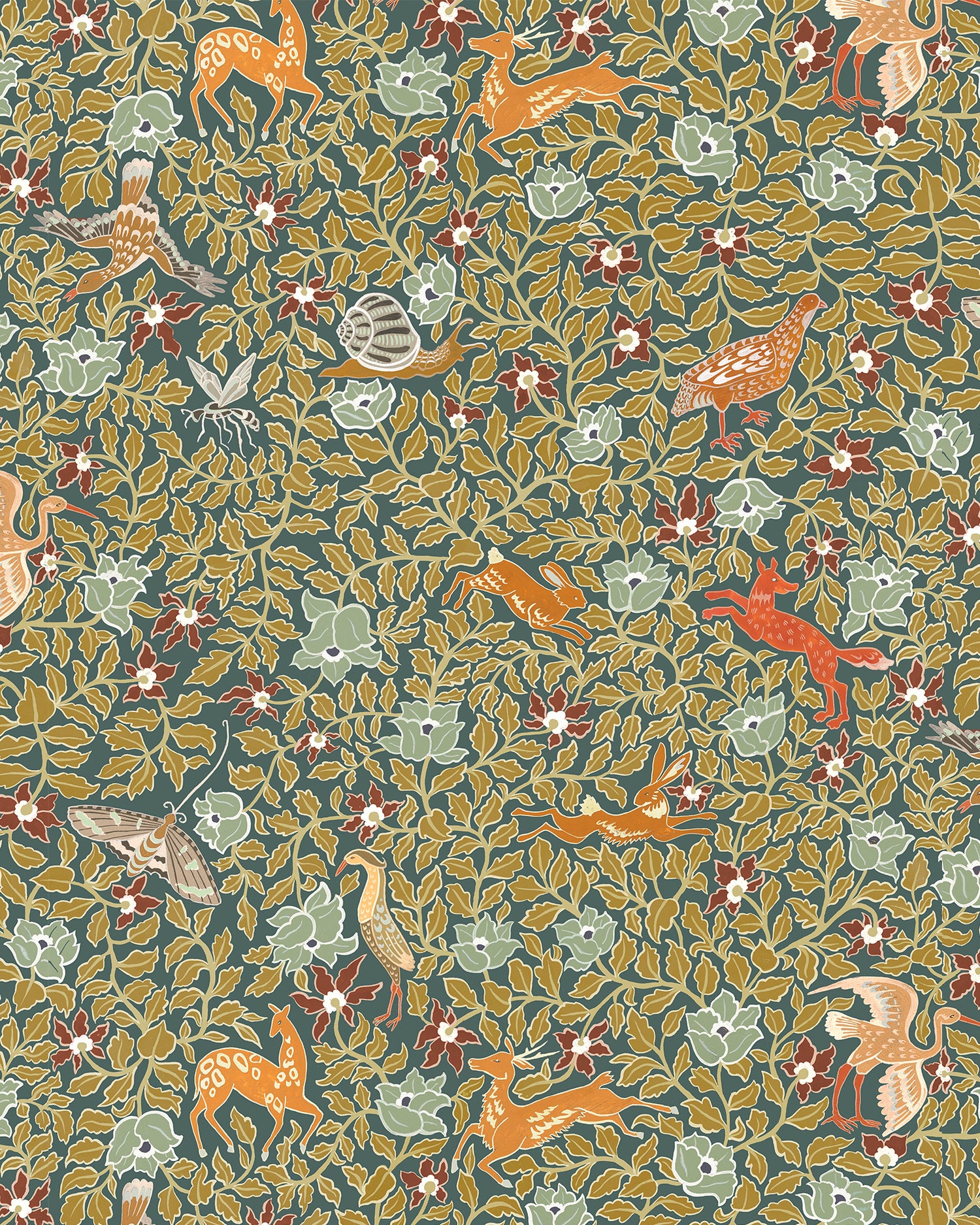 Haresfield Walk Wallpaper in petrol color - pattern number JMW1047.11.0 - by Kravet in the Josephine Munsey Alma collection