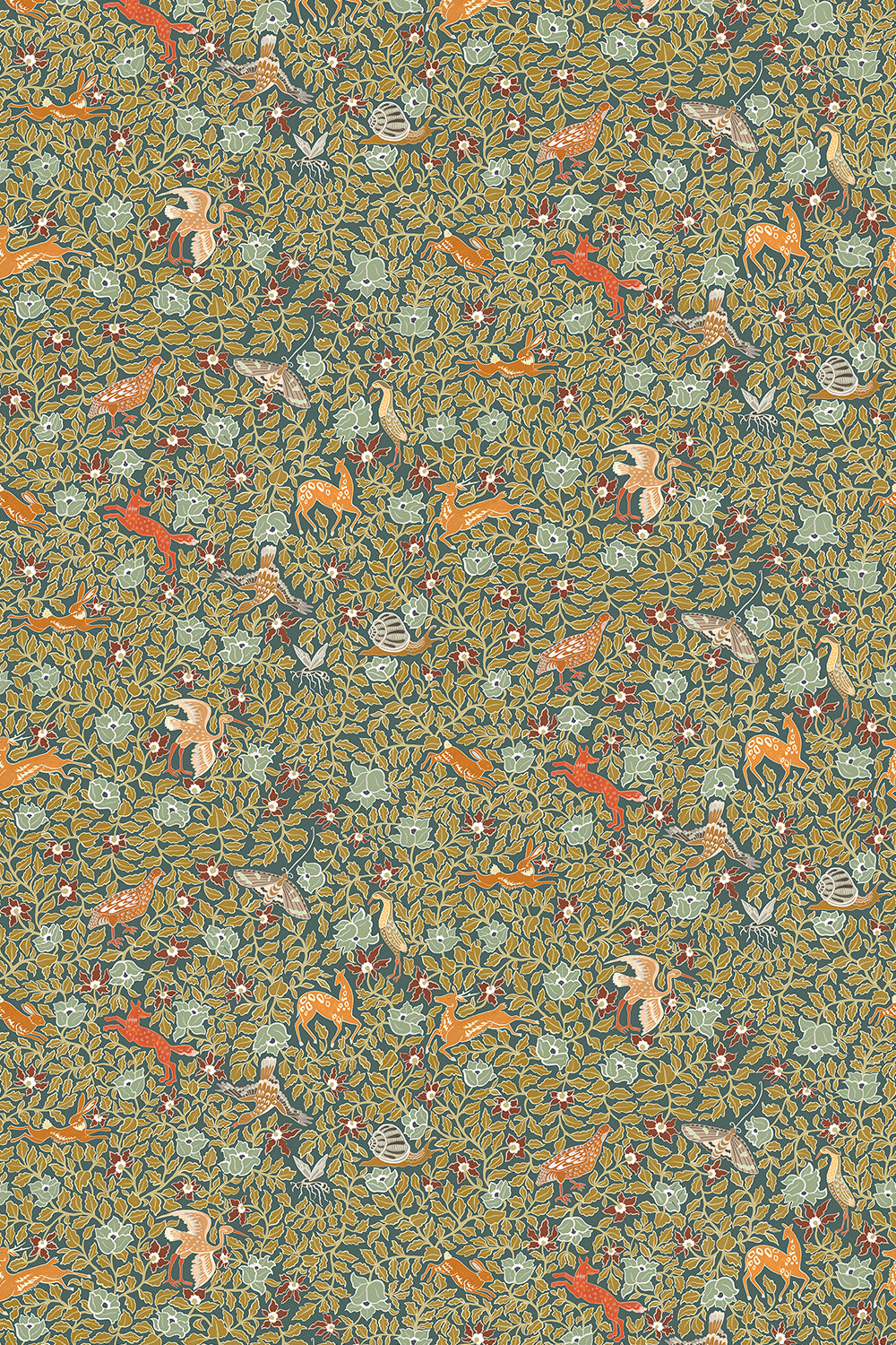 Haresfield Walk Wallpaper in petrol color - pattern number JMW1047.11.0 - by Kravet in the Josephine Munsey Alma collection
