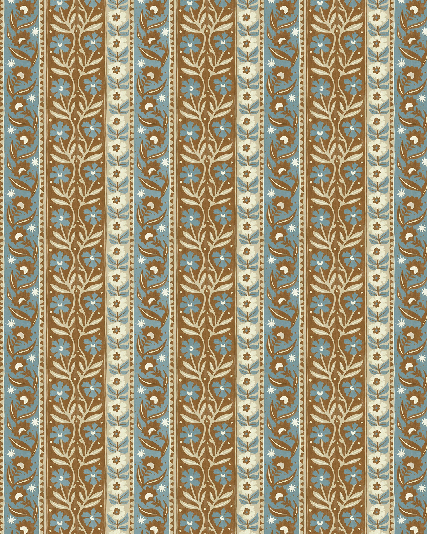 Arber Stripe Wallpaper in brown and blue color - pattern number JMW1048.31.0 - by Kravet in the Josephine Munsey Alma collection