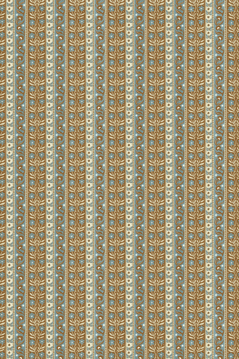 Arber Stripe Wallpaper in brown and blue color - pattern number JMW1048.31.0 - by Kravet in the Josephine Munsey Alma collection