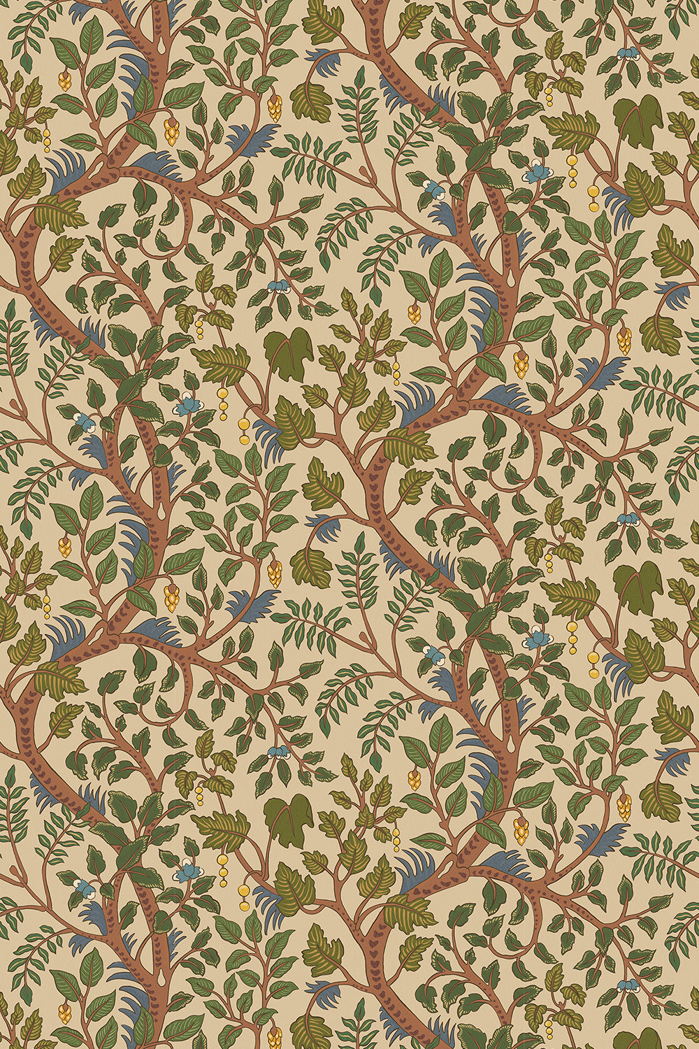 Brushwood Wallpaper in green and red color - pattern number JMW1050.01.0 - by Kravet in the Josephine Munsey Alma collection