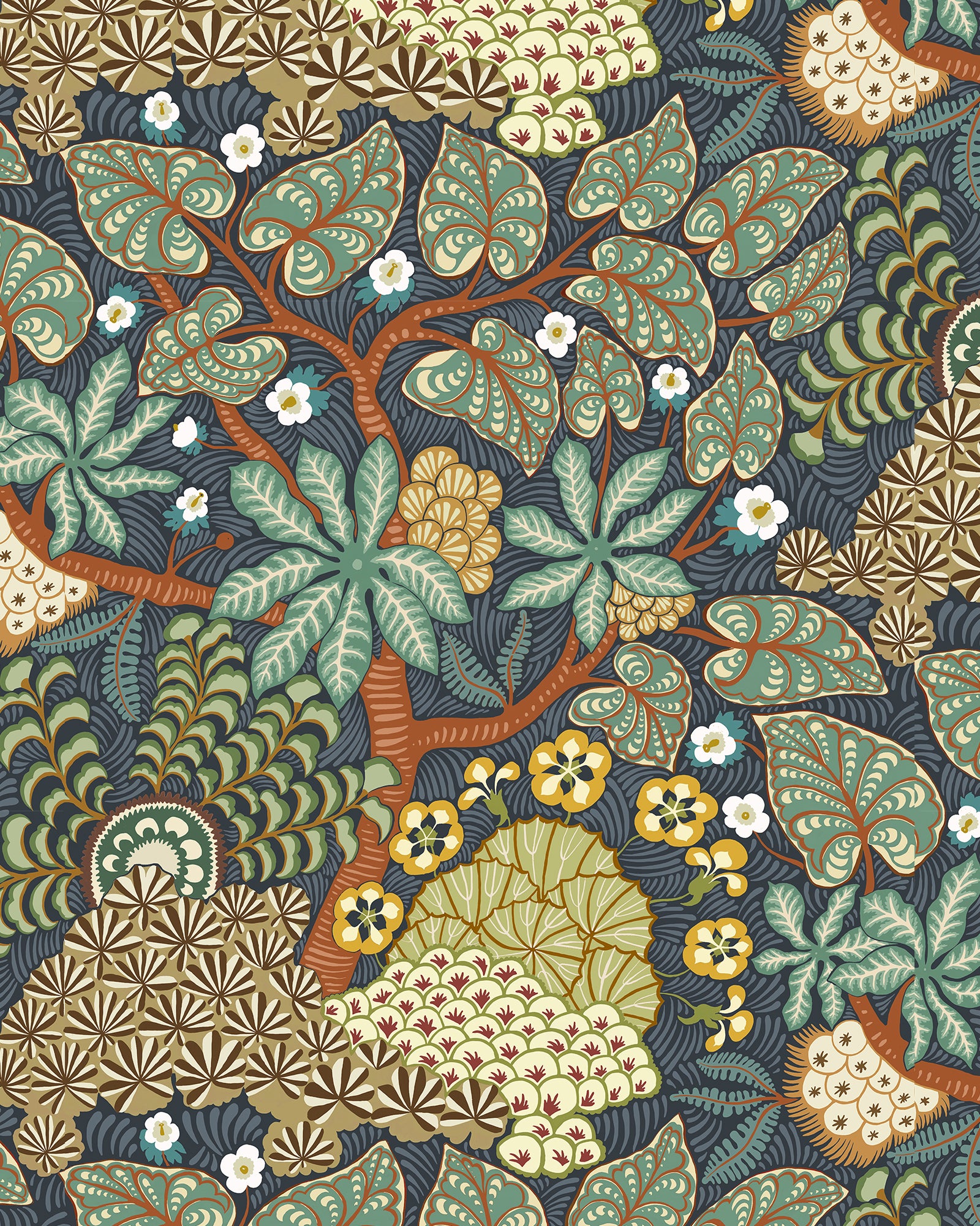 Masako Wallpaper in navy color - pattern number JMW1051.11.0 - by Kravet in the Josephine Munsey Alma collection