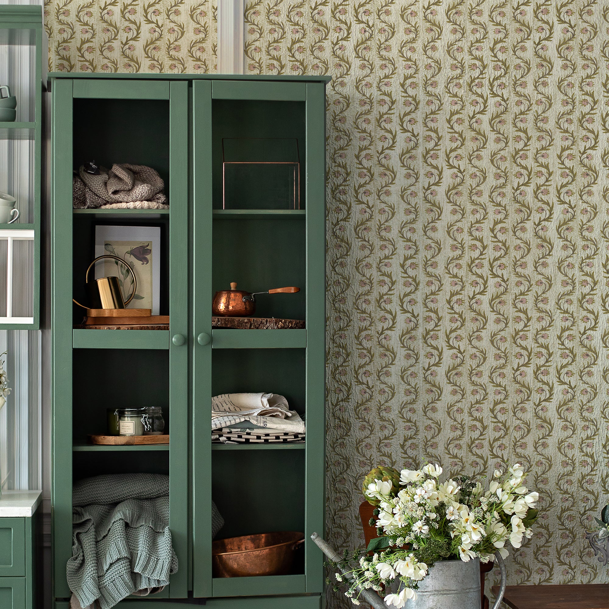 Rubia Wallpaper in stone color - pattern number JMW1052.31.0 - by Kravet in the Josephine Munsey Alma collection