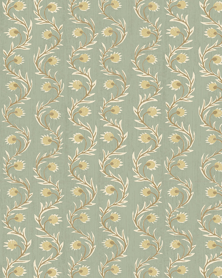 Rubia Wallpaper in soft aqua color - pattern number JMW1052.41.0 - by Kravet in the Josephine Munsey Alma collection