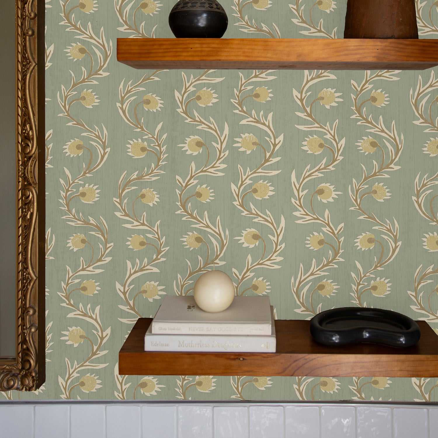 Rubia Wallpaper in soft aqua color - pattern number JMW1052.41.0 - by Kravet in the Josephine Munsey Alma collection
