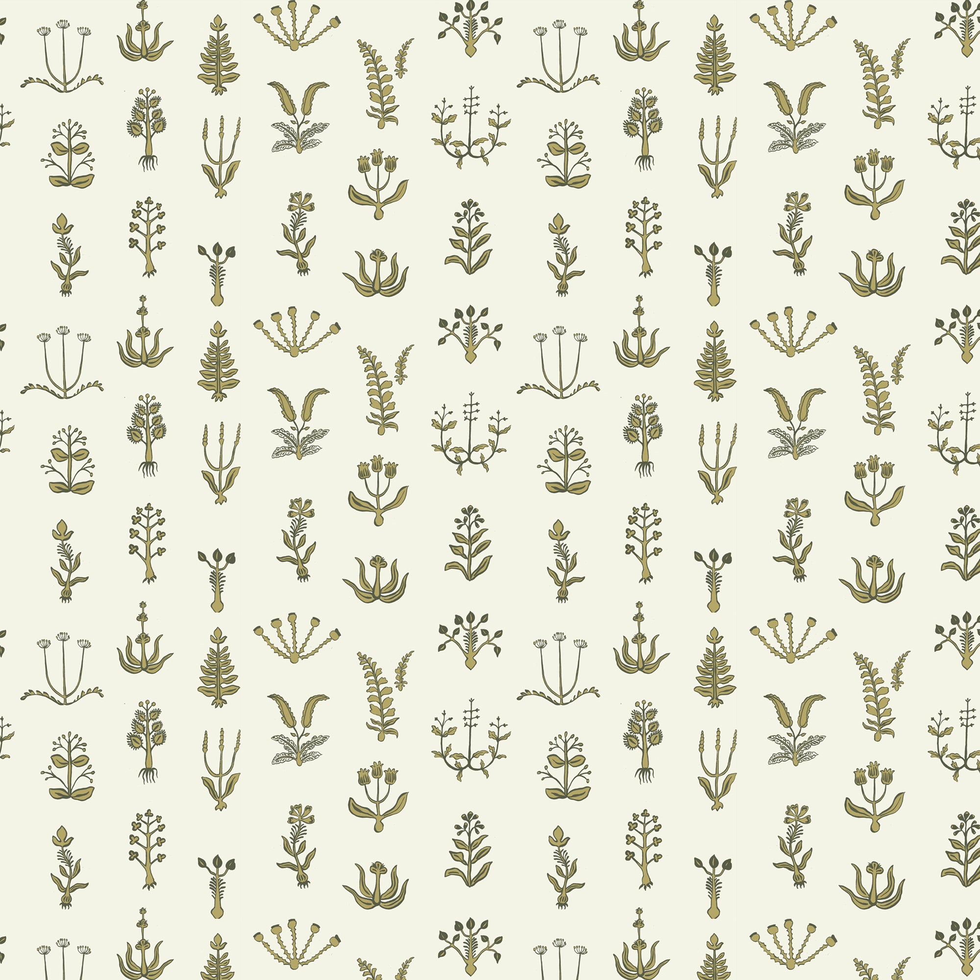 Floral Spot Wallpaper in chaingate green, meadow and ringhill white color - pattern number JMWRFLO.02.0 - by Kravet in the Josephine Munsey Roll collection