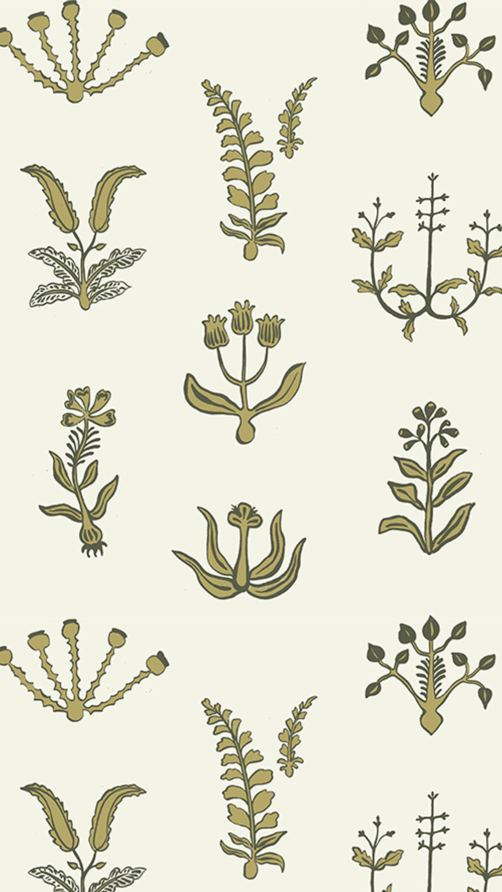 Floral Spot Wallpaper in chaingate green, meadow and ringhill white color - pattern number JMWRFLO.02.0 - by Kravet in the Josephine Munsey Roll collection
