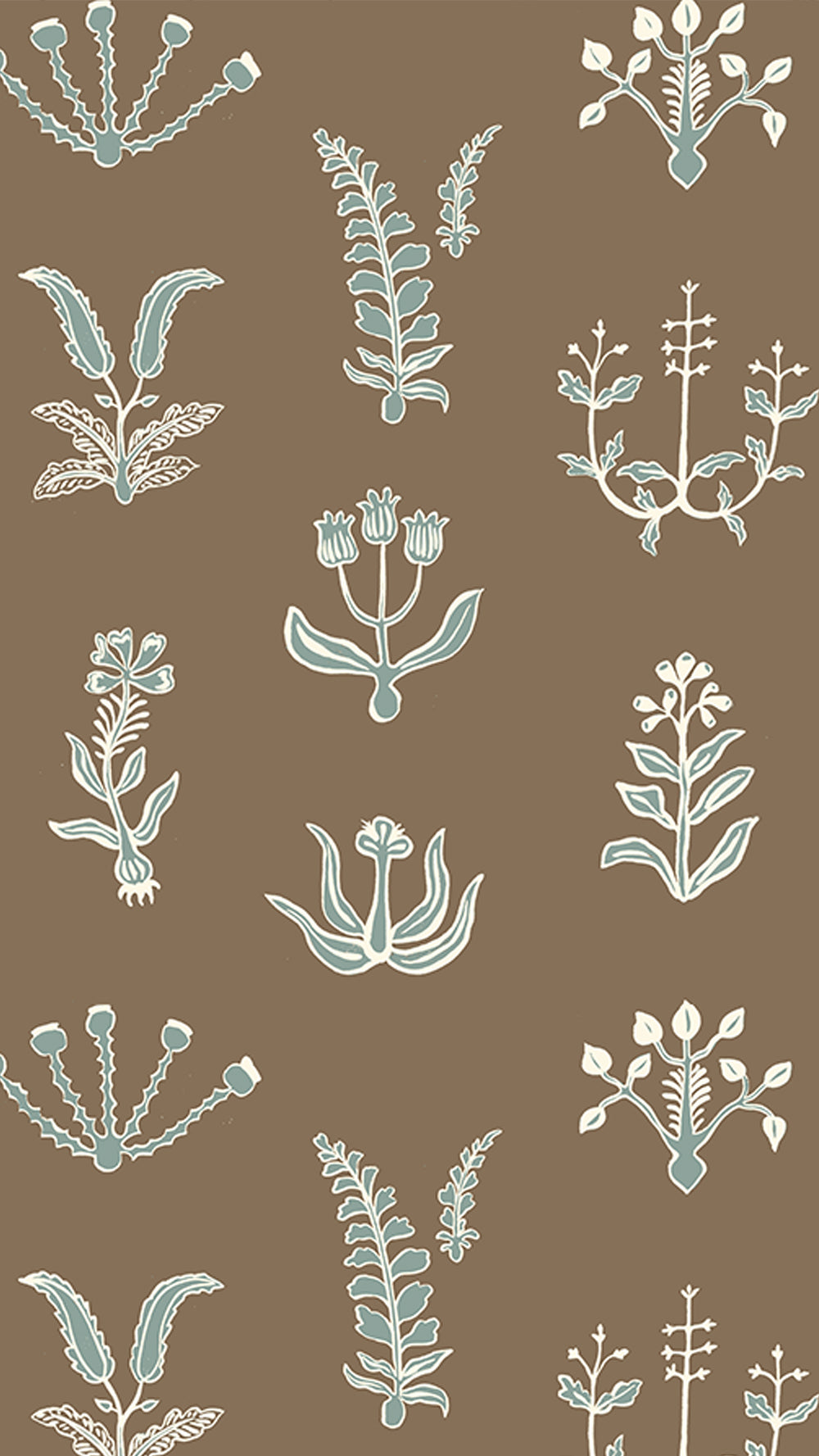 Floral Spot Wallpaper in clarke white, osney blue and kemp brown color - pattern number JMWRFLO.03.0 - by Kravet in the Josephine Munsey Roll collection