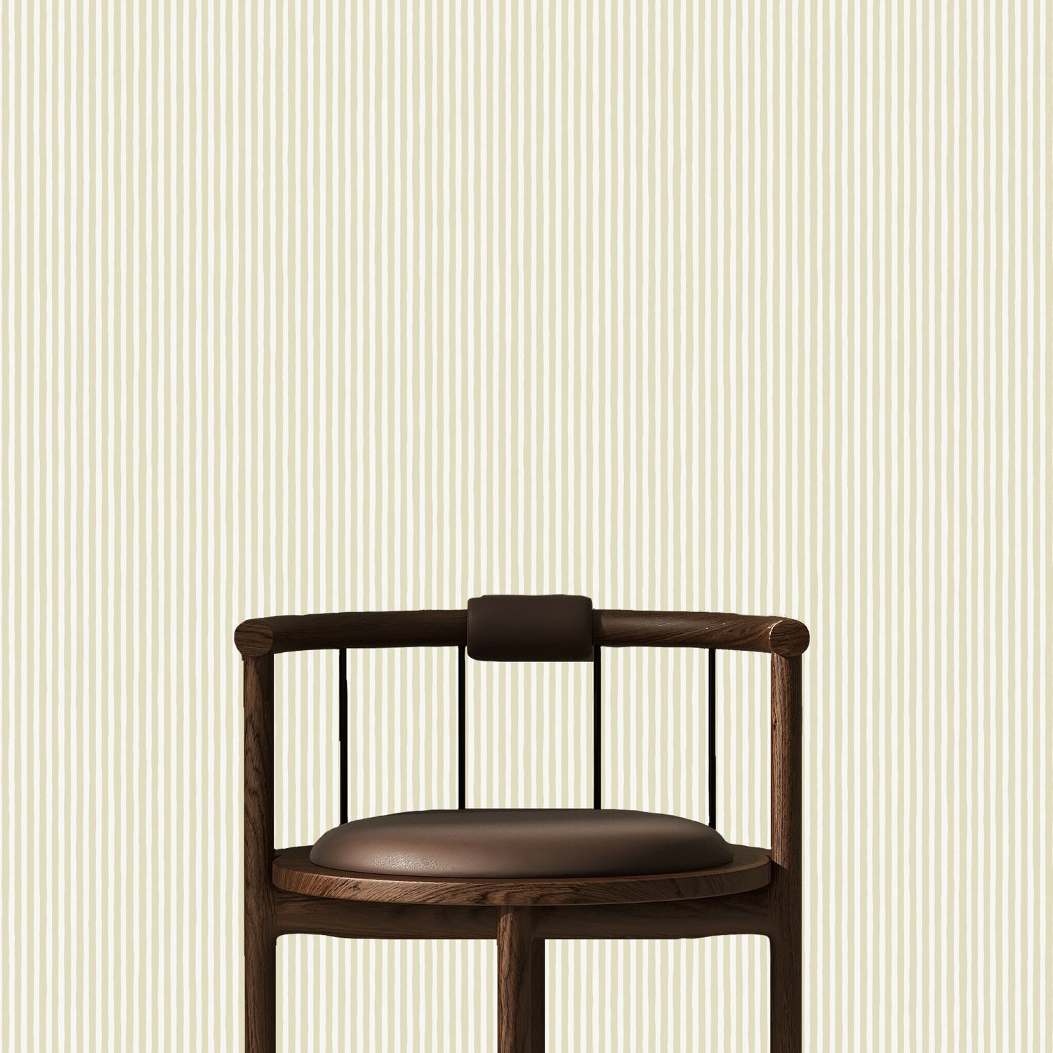 Hand Painted Stripe Wallpaper in maitland green and ceiling white color - pattern number JMWRHPS.03.0 - by Kravet in the Josephine Munsey Roll collection