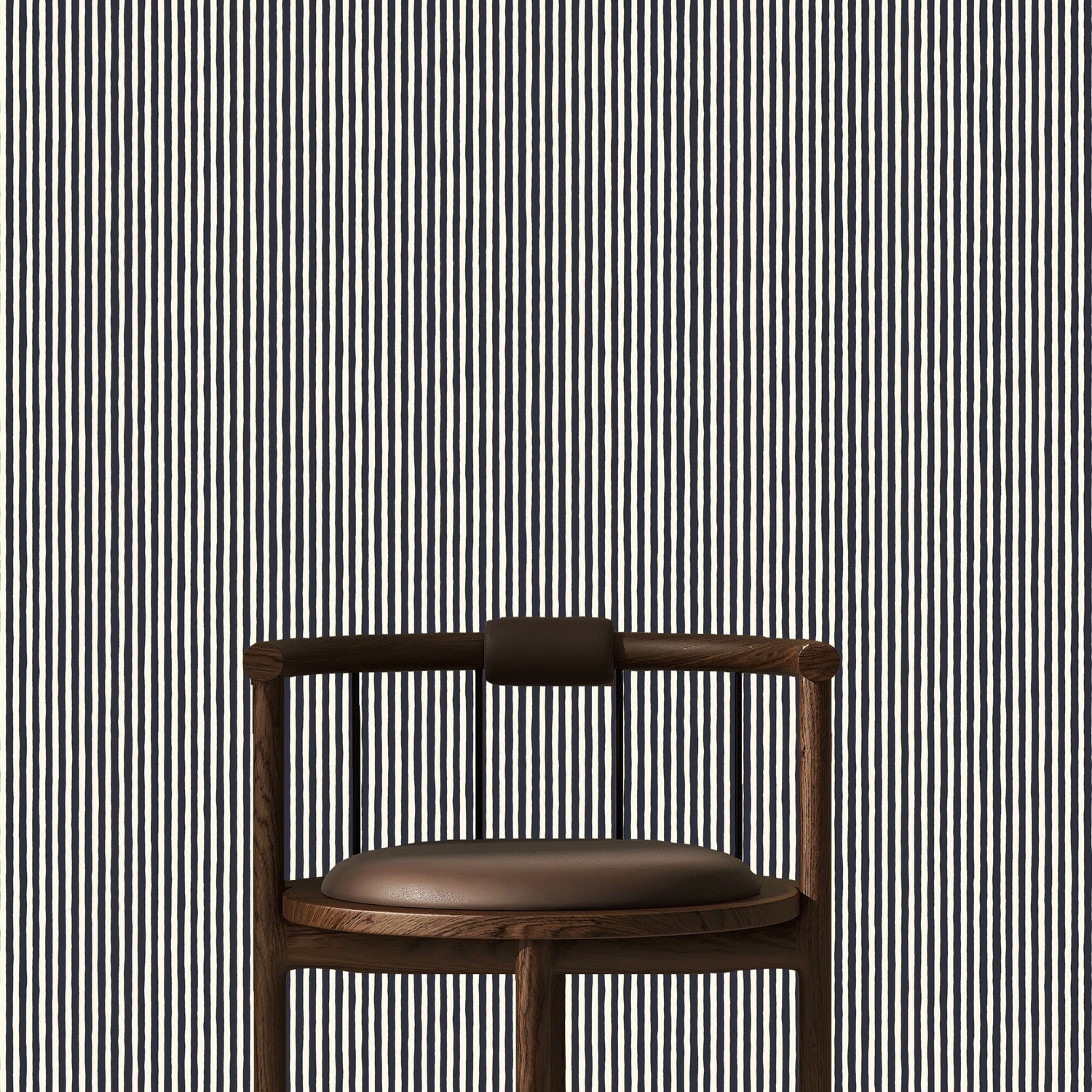 Hand Painted Stripe Wallpaper in petra and clarke white color - pattern number JMWRHPS.04.0 - by Kravet in the Josephine Munsey Roll collection