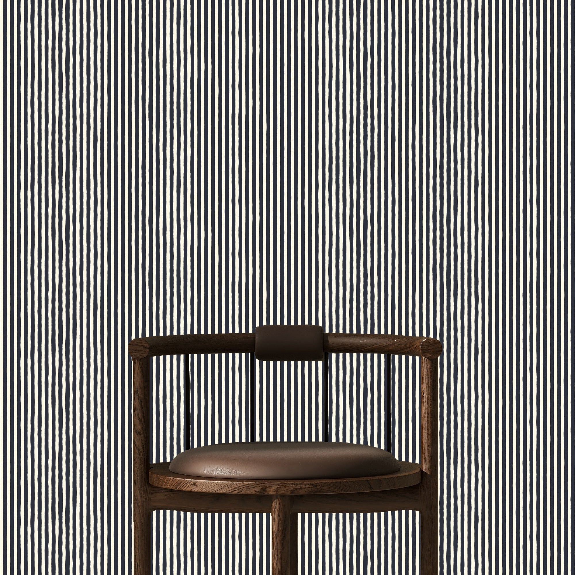 Hand Painted Stripe Wallpaper in petra and clarke white color - pattern number JMWRHPS.04.0 - by Kravet in the Josephine Munsey Roll collection