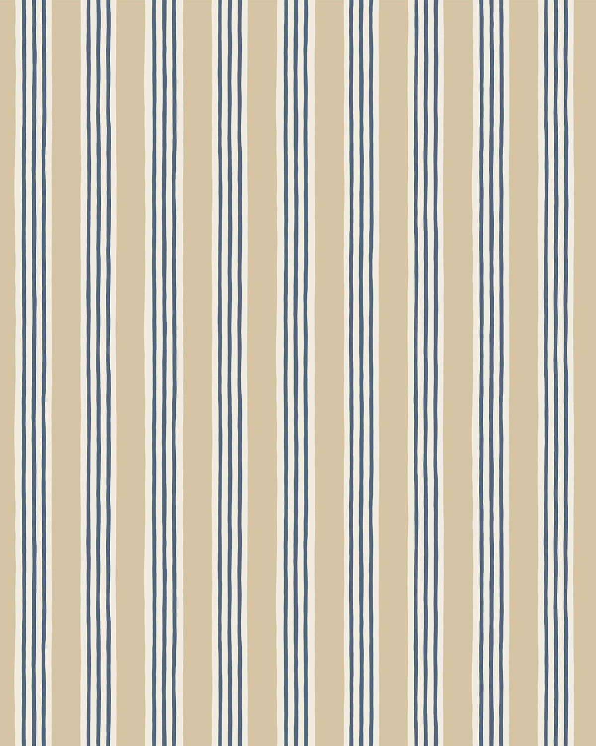 Kemble Stripe Wallpaper in hute blue, shell and cliffwell stone color - pattern number JMWRKEM.05.0 - by Kravet in the Josephine Munsey Roll II collection