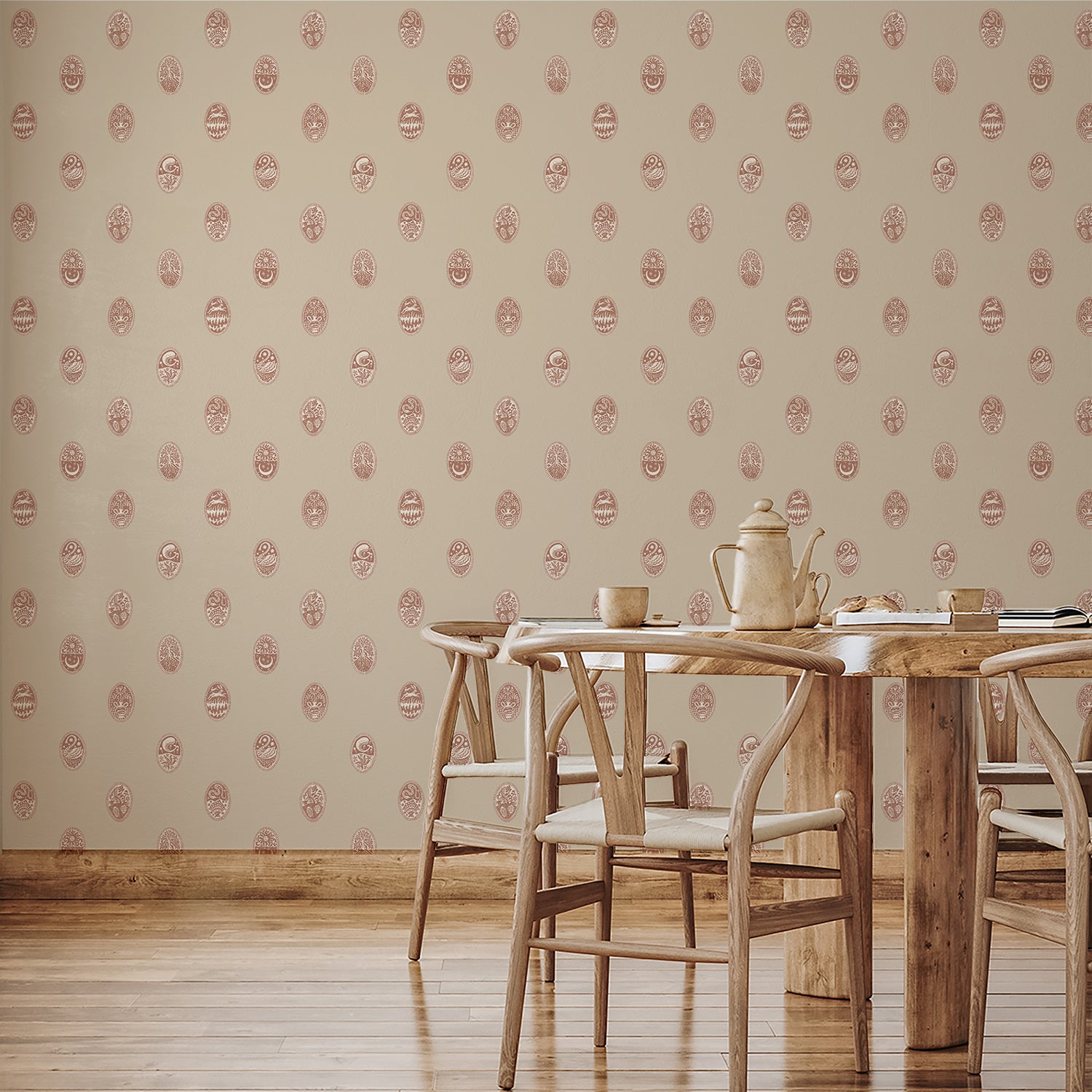 Linear Cameos Wallpaper in cromwell stone, hibernacle &amp; salt color - pattern number JMWRLIN.01.0 - by Kravet in the Josephine Munsey Roll II collection