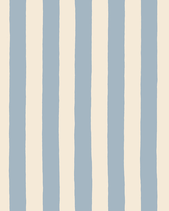 Medium Hand Painted Stripe Wallpaper in beryl and colethrop cream color - pattern number JMWRMHP.02.0 - by Kravet in the Josephine Munsey Roll II collection