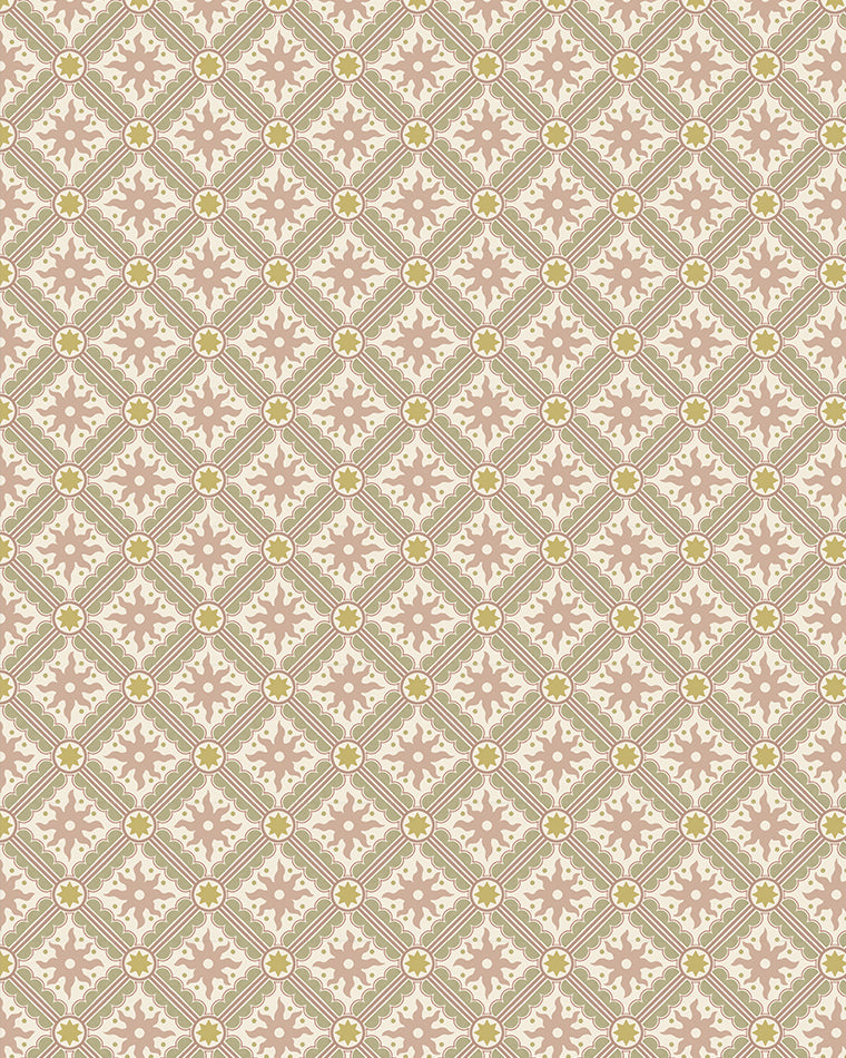 Nova And Sol Wallpaper in southern light, ham pink and meadow color - pattern number JMWRNAS.01.0 - by Kravet in the Josephine Munsey Roll II collection