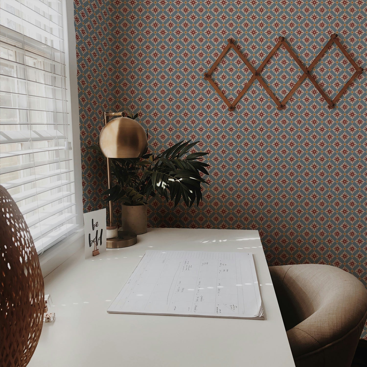 Nova And Sol Wallpaper in punch, wisecrack and evening mist color - pattern number JMWRNAS.02.0 - by Kravet in the Josephine Munsey Roll II collection