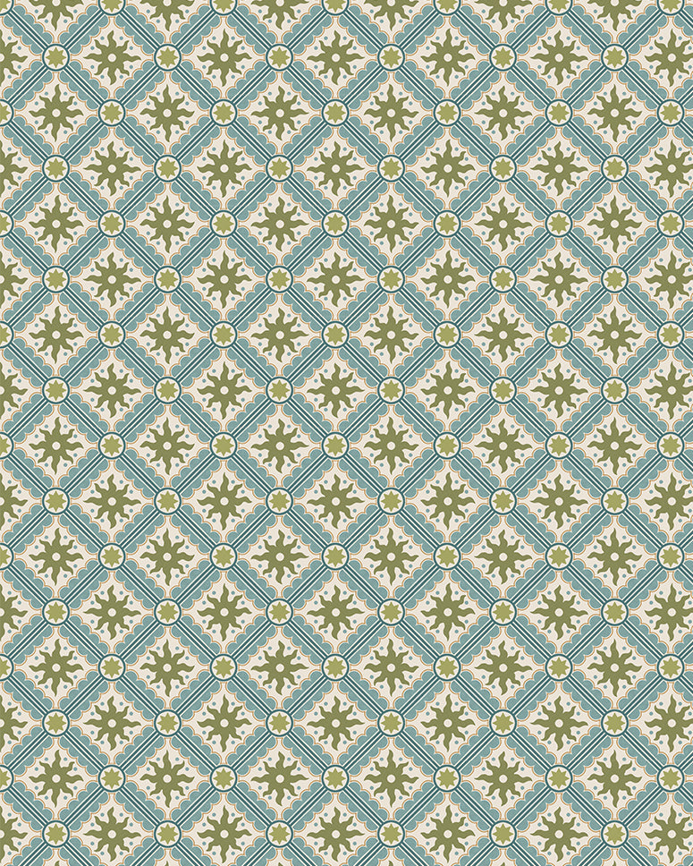 Nova And Sol Wallpaper in celestine, summer evening and apple color - pattern number JMWRNAS.04.0 - by Kravet in the Josephine Munsey Roll II collection