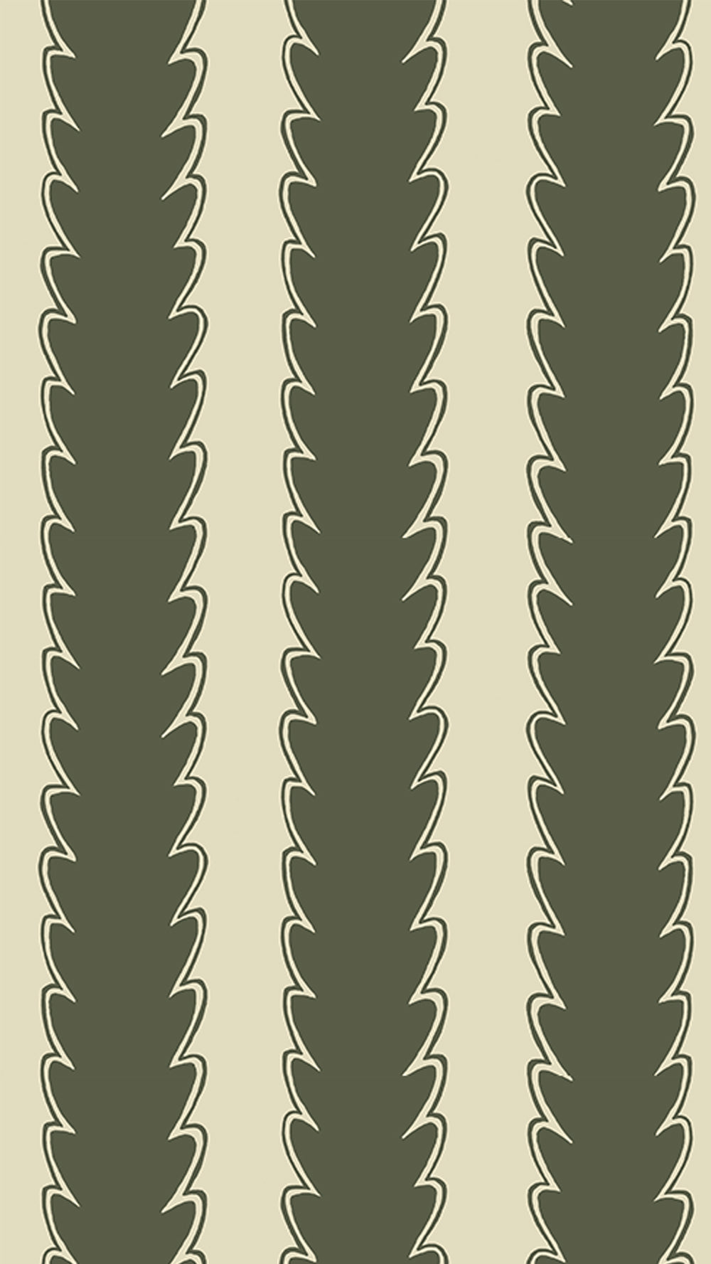 Scallop Stripe Wallpaper in chaingate green and maitland green color - pattern number JMWRSCA.02.0 - by Kravet in the Josephine Munsey Roll collection