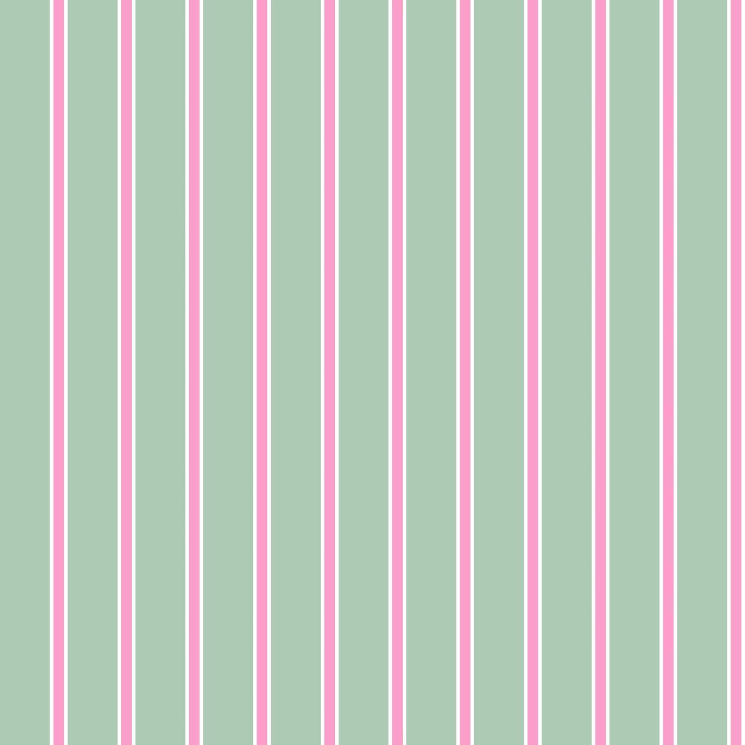 Tailored Stripe Wallpaper in mint pink color - pattern number KK793_Mint_Pink_KH300 - by Katie Kime in the  collection