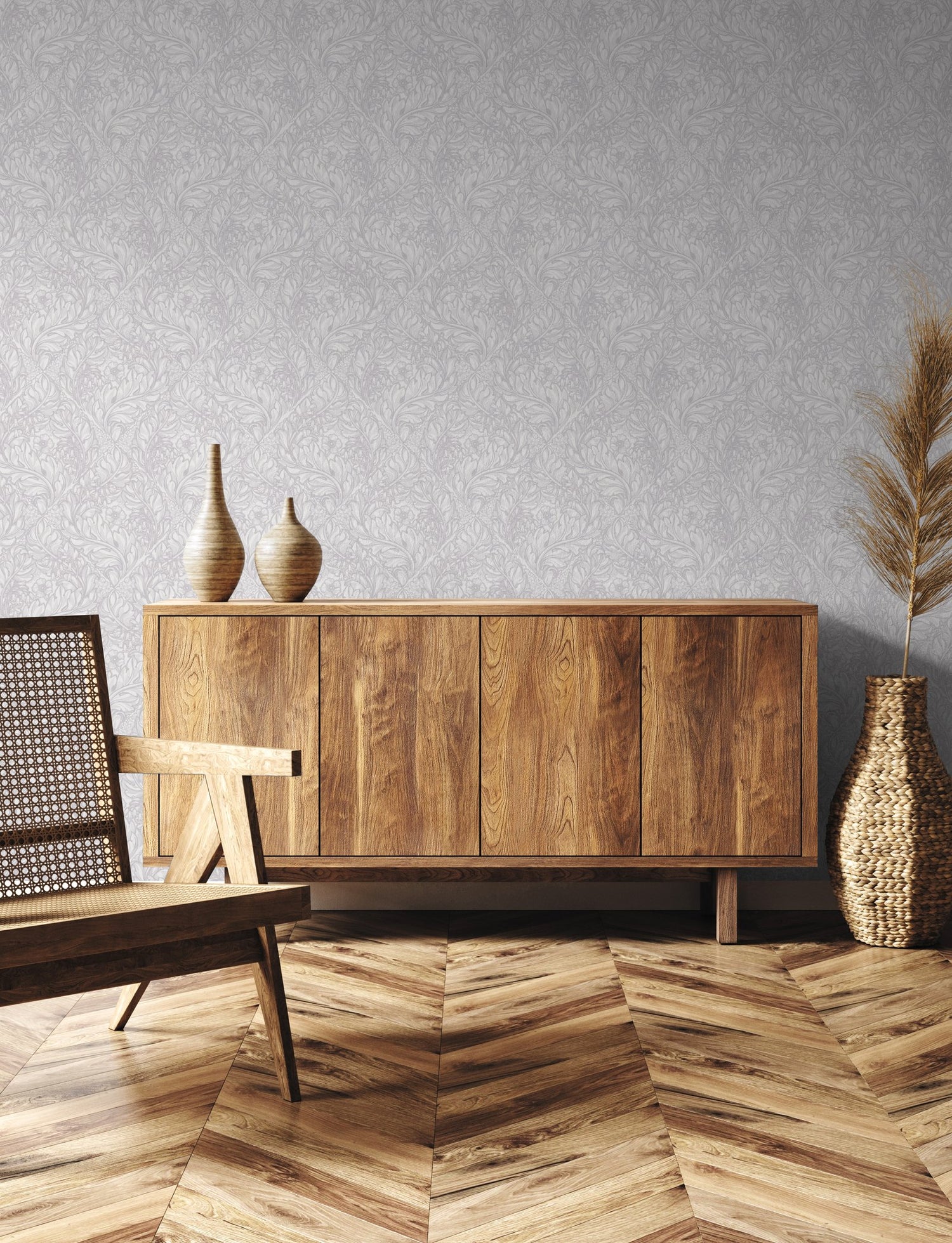Rambleicious wallpaper in silver grey color - pattern number LB25104 - by Galerie in the Off The Wall collection