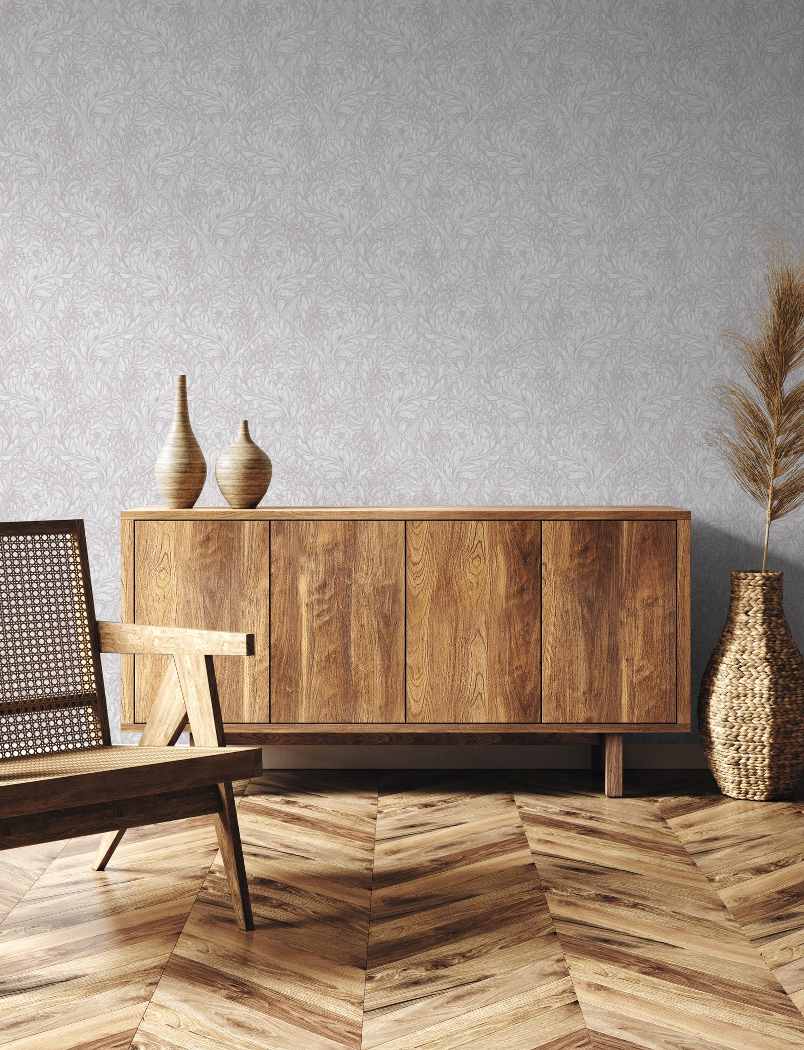 Rambleicious wallpaper in silver grey color - pattern number LB25104 - by Galerie in the Off The Wall collection