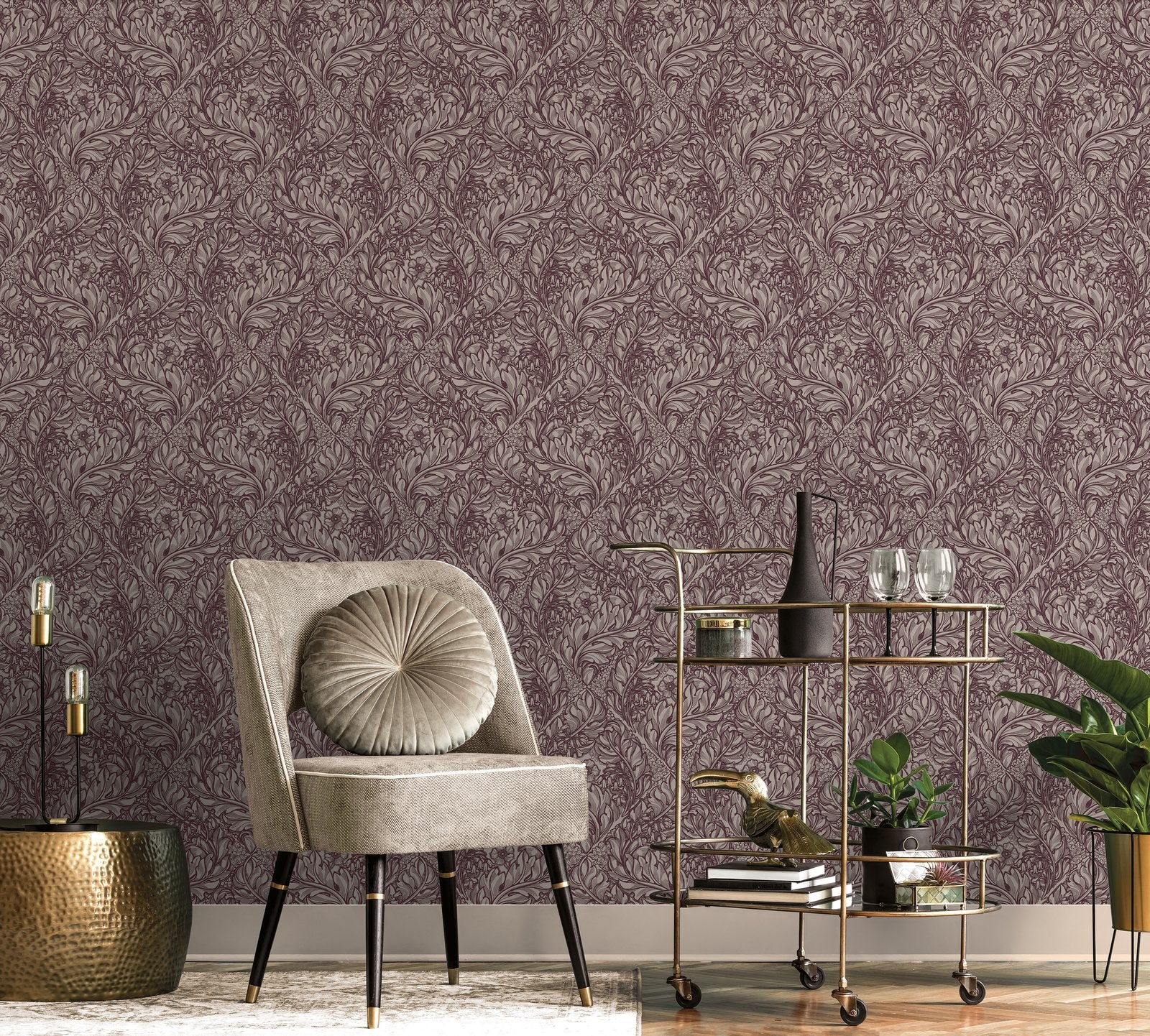 Rambleicious wallpaper in red color - pattern number LB25109 - by Galerie in the Off The Wall collection