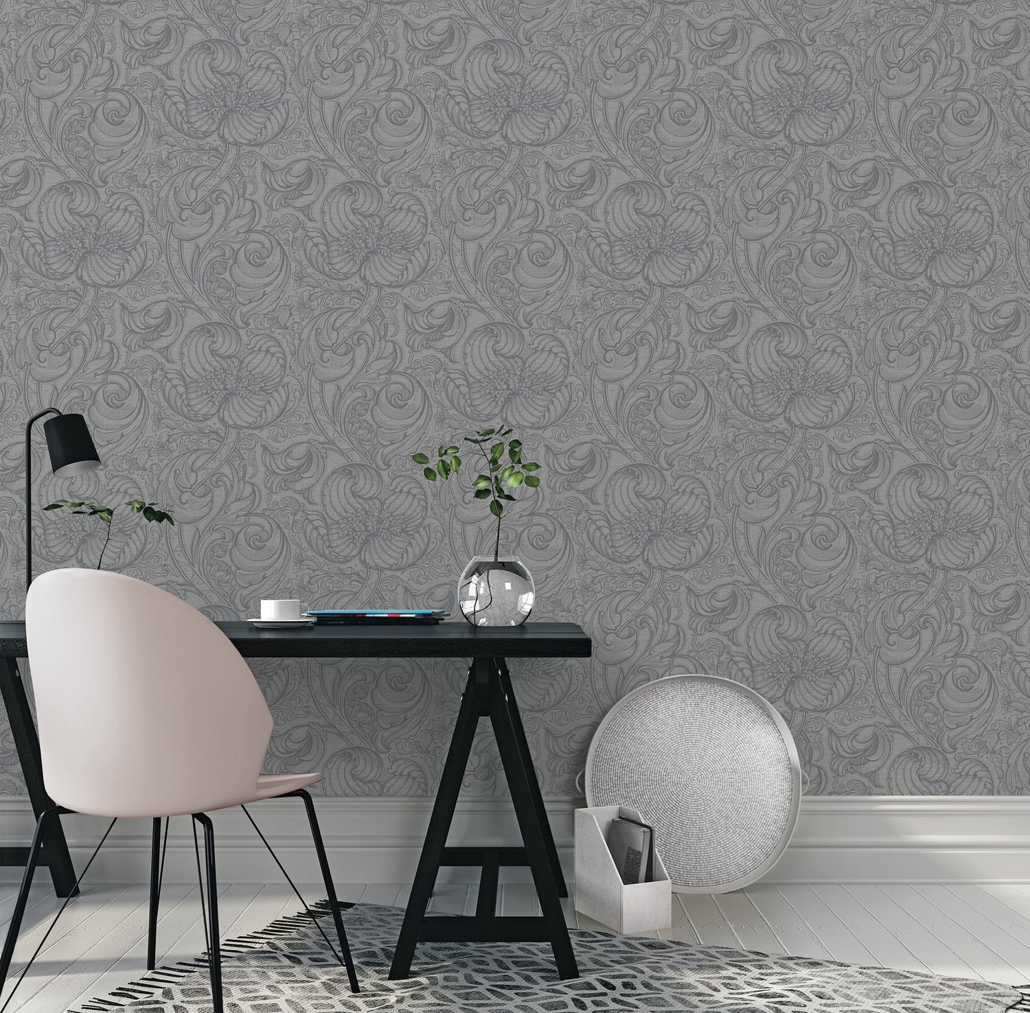 Down the Dilly wallpaper in silver grey color - pattern number LB25114 - by Galerie in the Off The Wall collection