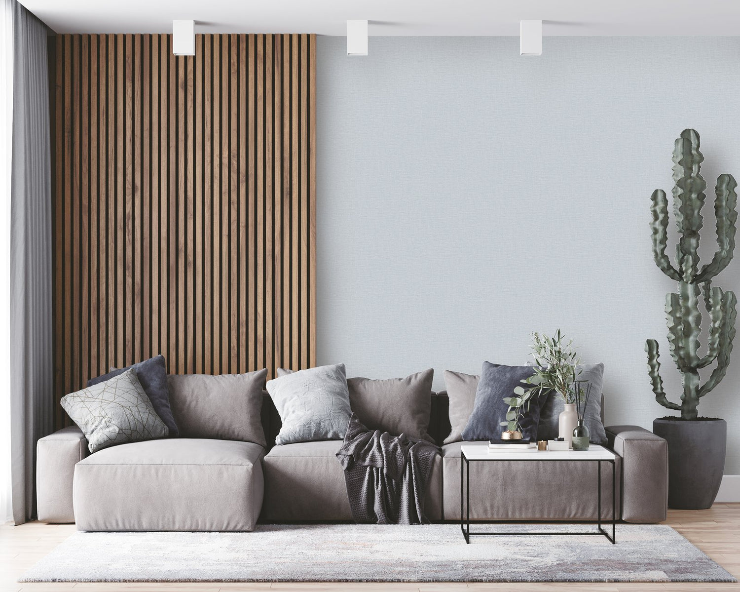 Nuance Plain Texture wallpaper in blue color - pattern number LB25117 - by Galerie in the Off The Wall collection