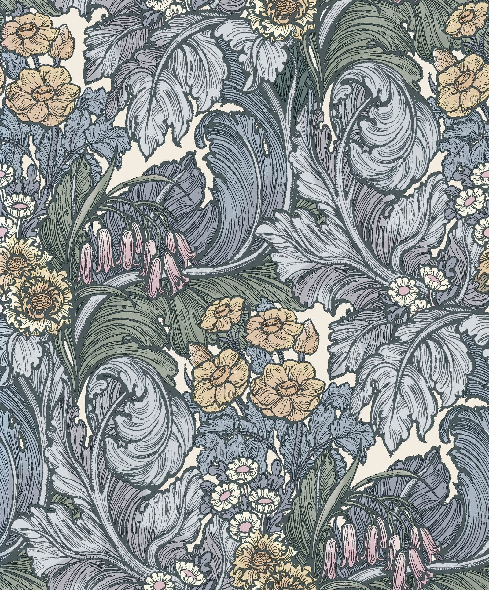 Hedgerovia wallpaper in blue color - pattern number LB25135 - by Galerie in the Off The Wall collection