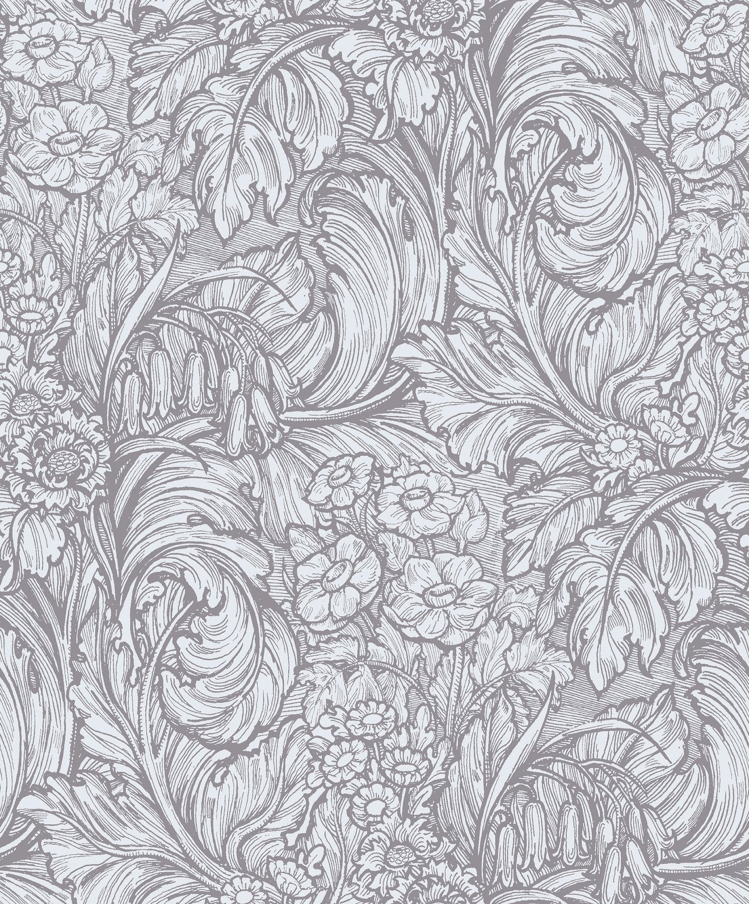 Hedgerovia wallpaper in silver grey color - pattern number LB25137 - by Galerie in the Off The Wall collection