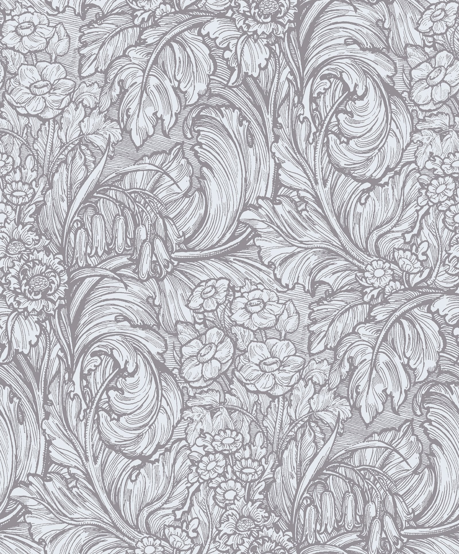Hedgerovia wallpaper in silver grey color - pattern number LB25137 - by Galerie in the Off The Wall collection