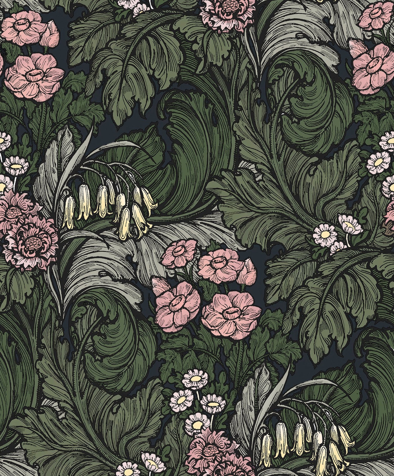 Hedgerovia wallpaper in pink color - pattern number LB25138 - by Galerie in the Off The Wall collection