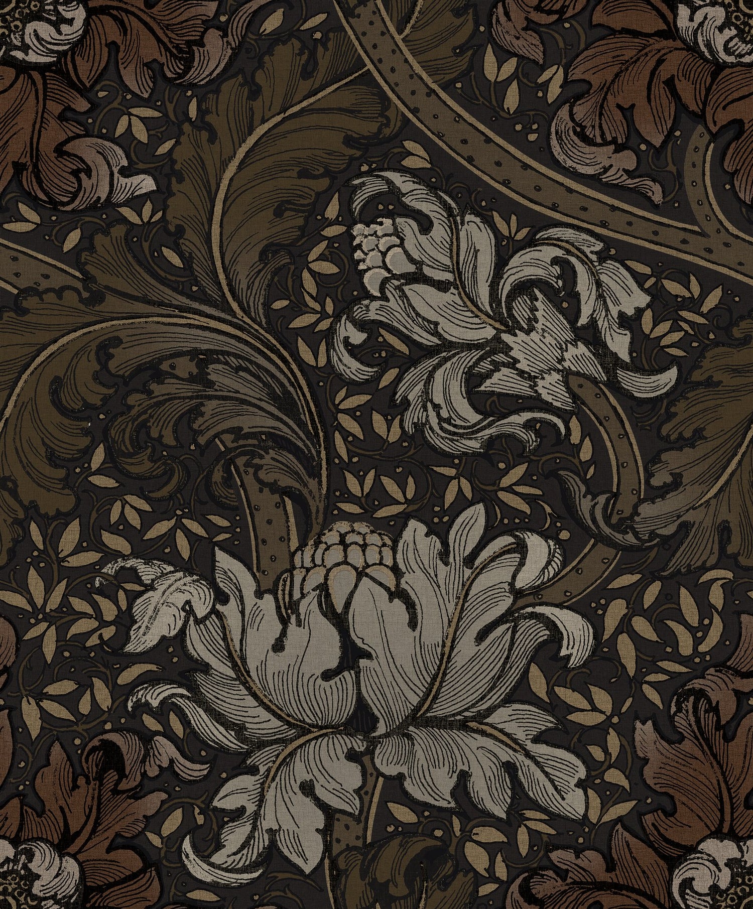 Morris Major wallpaper in bronze brown color - pattern number LB25140 - by Galerie in the Off The Wall collection