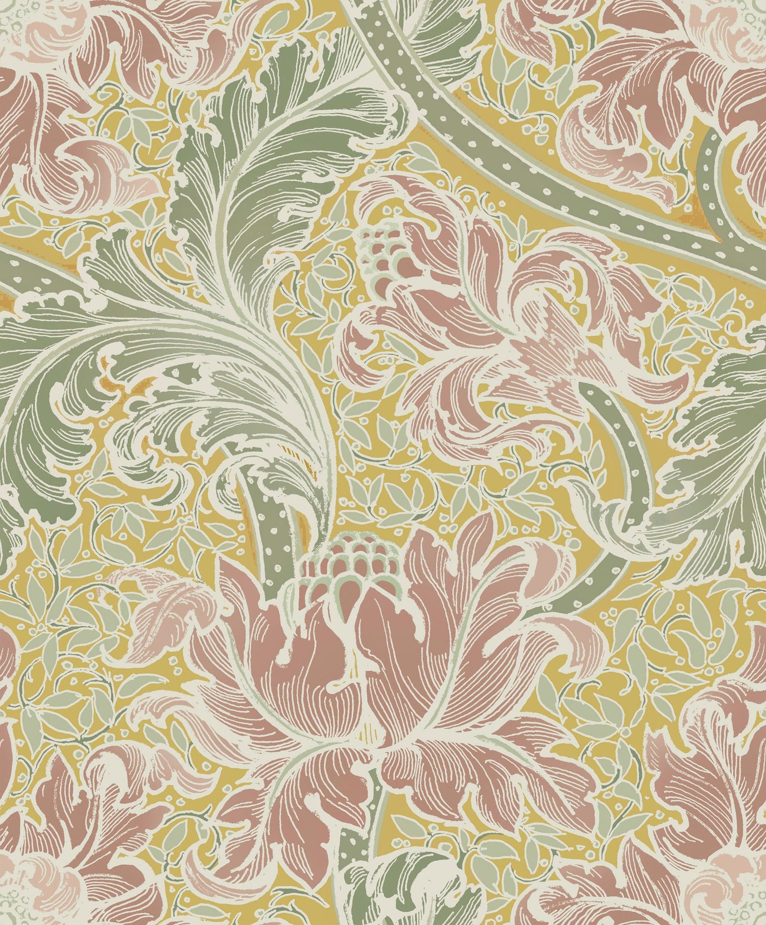 Morris Major wallpaper in yellow color - pattern number LB25141 - by Galerie in the Off The Wall collection