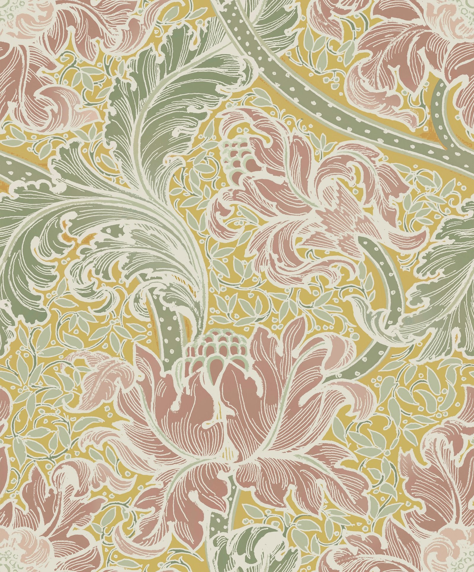 Morris Major wallpaper in yellow color - pattern number LB25141 - by Galerie in the Off The Wall collection