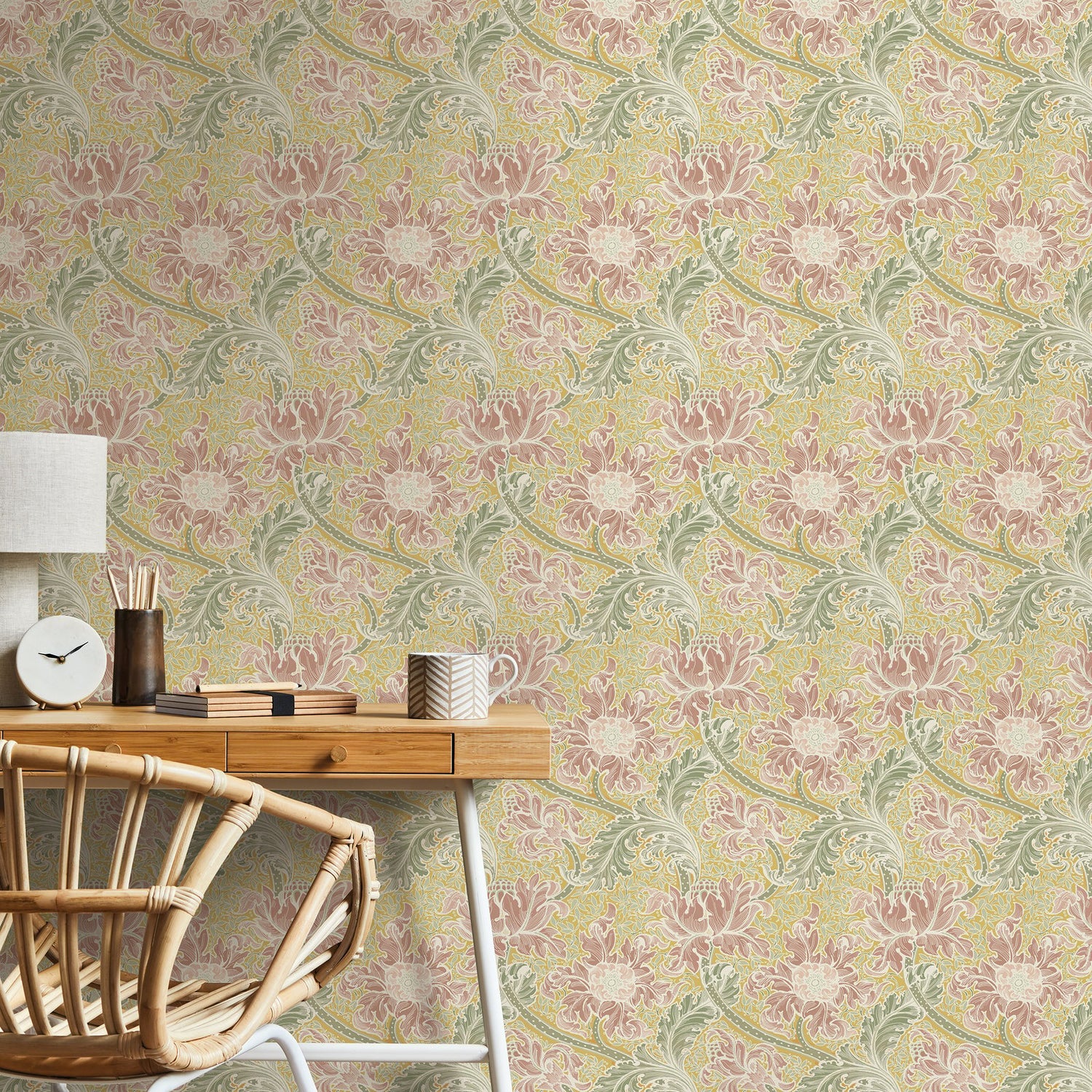 Morris Major wallpaper in yellow color - pattern number LB25141 - by Galerie in the Off The Wall collection