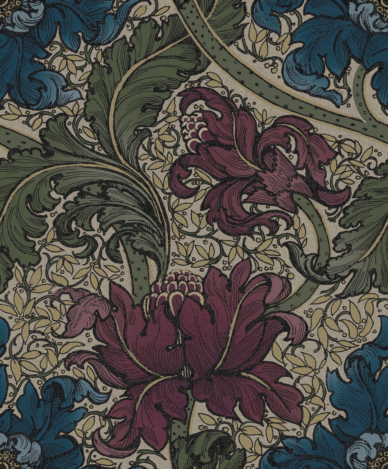 Morris Major wallpaper in red color - pattern number LB25142 - by Galerie in the Off The Wall collection