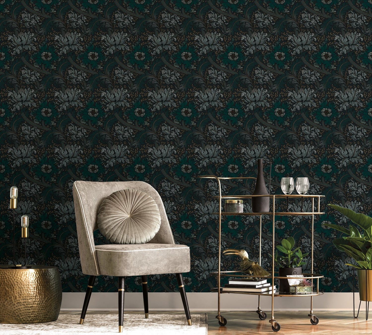Morris Major wallpaper in blue color - pattern number LB25144 - by Galerie in the Off The Wall collection