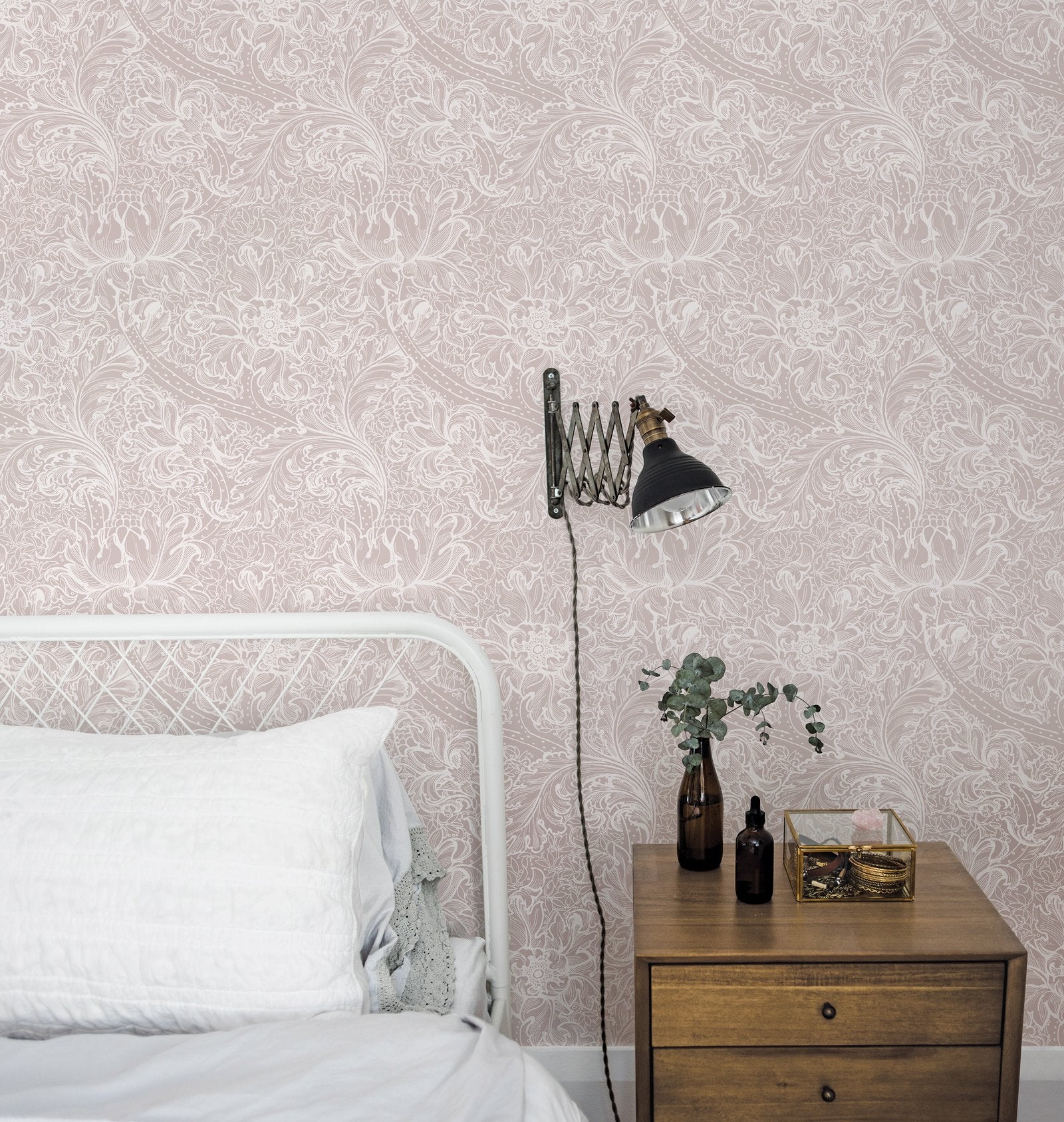Morris Major wallpaper in pink color - pattern number LB25145 - by Galerie in the Off The Wall collection