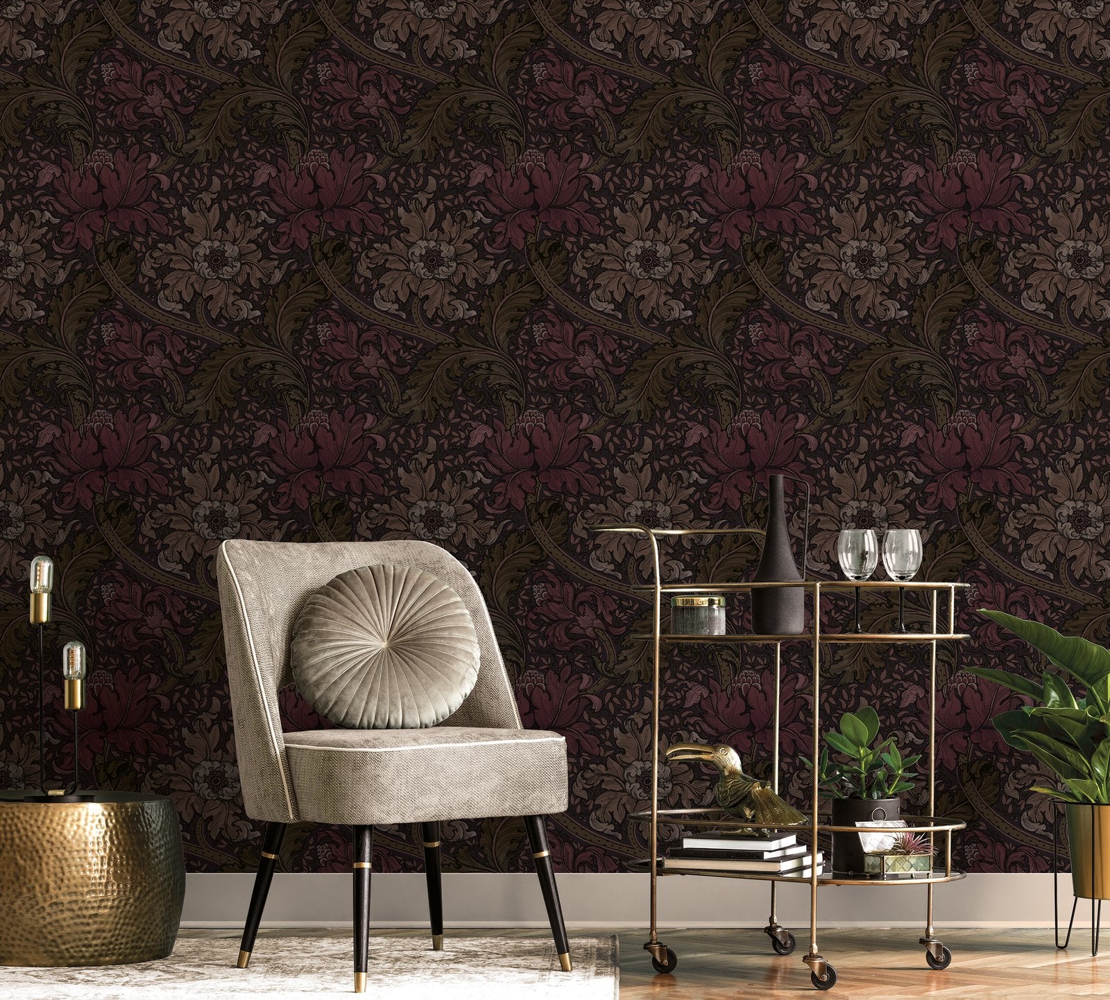 Morris Major wallpaper in red color - pattern number LB25146 - by Galerie in the Off The Wall collection